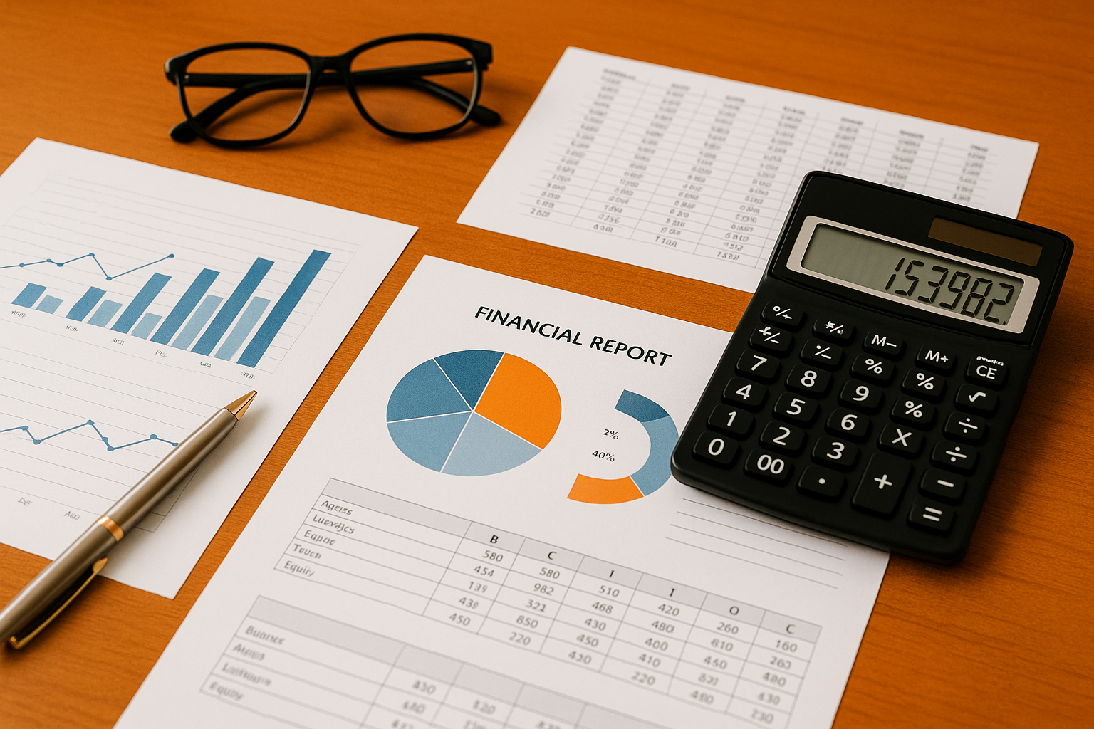 Documentos e finanças sobre a mesa